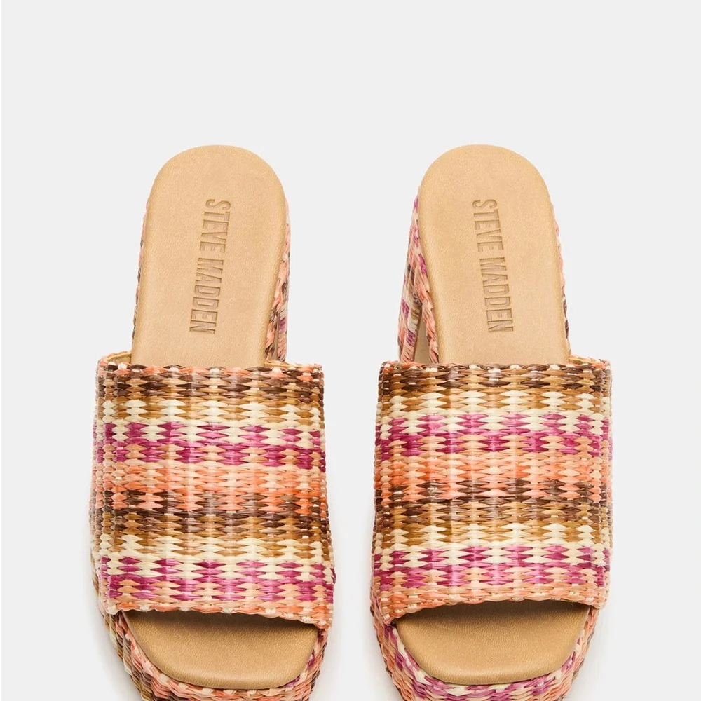 NEW! STEVE MADDEN KOLA PINK RAFFIA. NIB SZ 7 - Picture 4 of 5